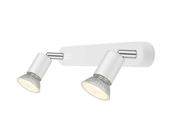 2 Spots GU10 blanc 7 W 220 - 240V H. 10,5 x L. 26 x l. 4 cm - Brico Dépôt