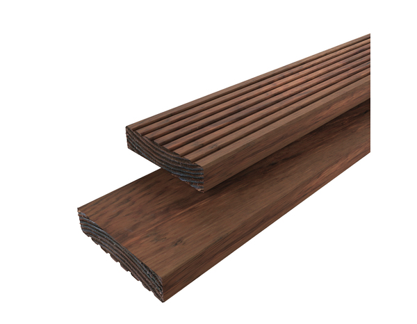 Lame de terrasse "Orkys" épicéa brun L. 3 m x l. 14,5 x EP. 3,4 cm - Marque BLOOMA - Brico Dépôt