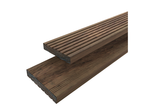 Lame de terrasse "Acera" brun L. 2,4 m x l. 14,4 x EP. 2,7 cm - Brico Dépôt