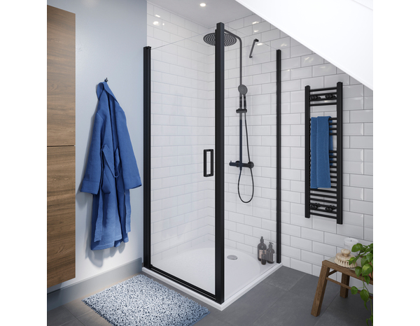 Paroi de douche latérale "Calia" l.90 cm en verre transparent - Cooke and Lewis - Brico Dépôt