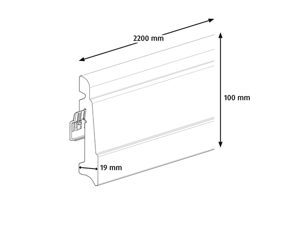 Plinthe moulurée blanche L. 220 cm x l. 100 mm x Ép. 19 mm - GoodHome - Brico Dépôt