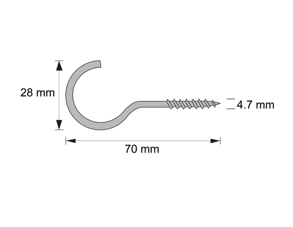 Boite de 2 kg de crochets ronds à visser 4.7 x 70 mm acier - Brenner - Brico Dépôt