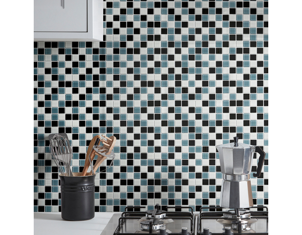 Mosaïque "Tarente" mix gris/noir/blanc - l. 30 x L. 30 cm - Colours - Brico Dépôt