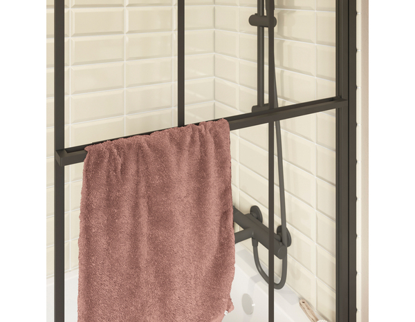 Pare-baignoire noir mat - L.80 X H.140 EP.6 MM - Cooke and Lewis - Brico Dépôt