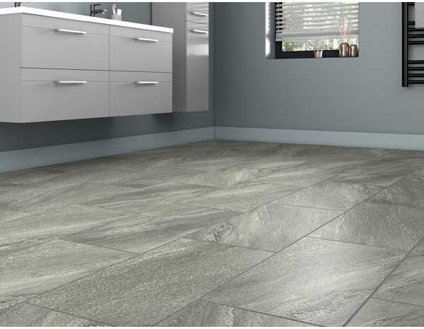 Carrelage de sol intérieur "North Stone" gris anthracite - l. 31 x L. 62 cm - Brico Dépôt