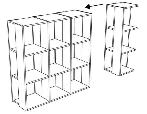 Cube "Brick" 3 cases - Blanc - Brico Dépôt