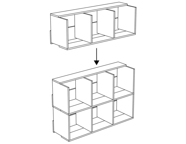 Cube "Brick" 3 cases - Blanc - Brico Dépôt