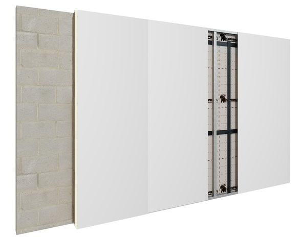 Doublage plaque de plâtre/polyuréthane R=3.75 - L. 2,50 x l. 1,20 m x Ép. 10 + 80 mm "PU" - Soprema - Brico Dépôt