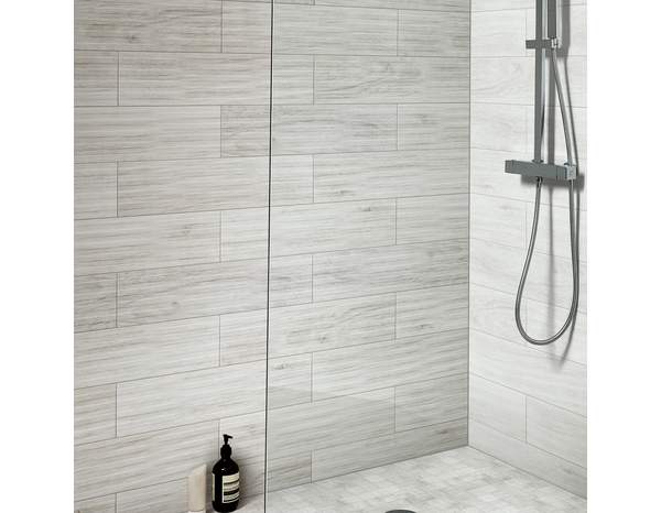 Décor mural "Wychwood" blanc - l. 15 x L. 60 cm - GoodHome - Brico Dépôt