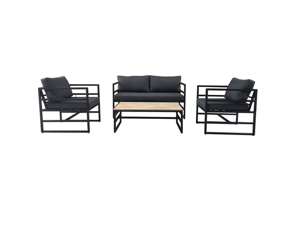 Coffee set de 4 places "Halesio" avec coussins d'assise - Marque BLOOMA - Brico Dépôt