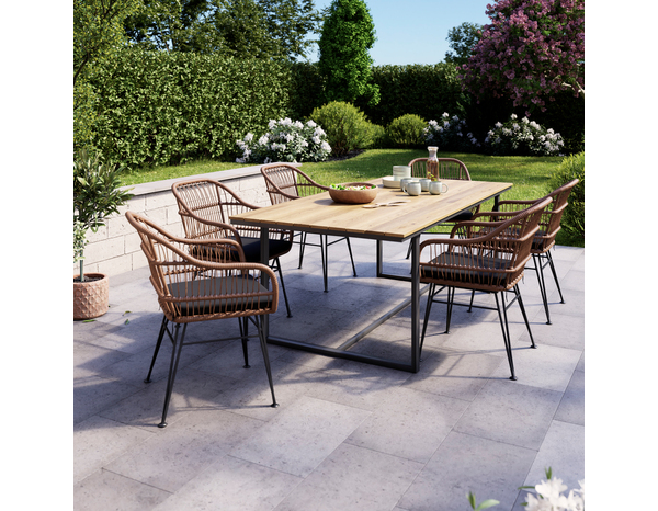 Fauteuil imitation osier "Halesio" - Marque BLOOMA - Brico Dépôt