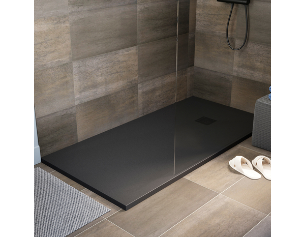 Receveur de douche extra-plat résine  rectangulaire 80x160cm noir "PIA" - Cooke and Lewis - Brico Dépôt