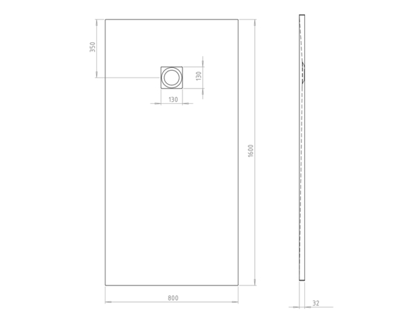 Receveur de douche extra-plat résine  rectangulaire 80x160cm noir "PIA" - Cooke and Lewis - Brico Dépôt