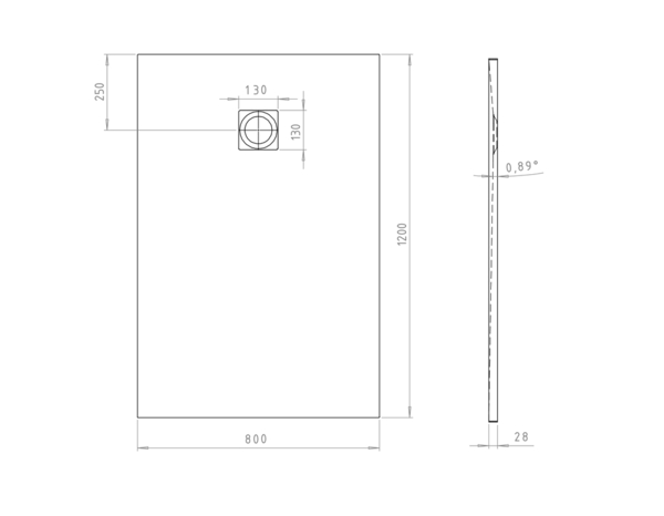 Receveur de douche extra-plat résine rectangulaire 80x120 cm noir "PIA" - Cooke and Lewis - Brico Dépôt
