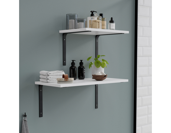 Équerre emboutie noir "Adelie" P. 300 x H. 250 mm - Cooke and Lewis - Brico Dépôt