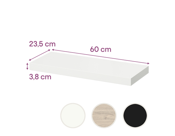 Tablette blanche L. 60 cm x P. 23,5 cm - ÉP. 38 mm "Calie" - Cooke and Lewis - Brico Dépôt