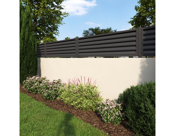 Poteau métal gris anthracite 60 cm - section 15 x 15 cm - Marque BLOOMA - Brico Dépôt