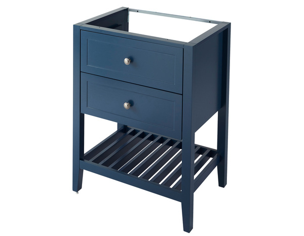 Meuble sous vasque bleu "Perma" L. 60 x H. 80,6 x P. 45 cm - GoodHome - Brico Dépôt