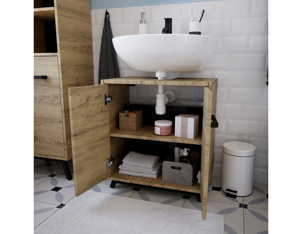 Meuble sous lavabo bois "Ladoga"  L. 60 x H. 65 x P. 36 cm - Cooke and Lewis - Brico Dépôt