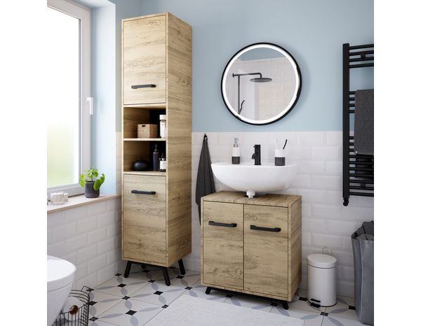 Meuble sous lavabo bois "Ladoga"  L. 60 x H. 65 x P. 36 cm - Cooke and Lewis - Brico Dépôt