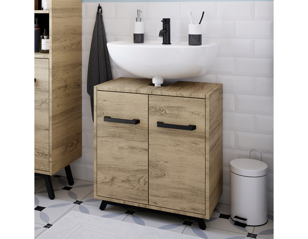 Meuble sous lavabo bois "Ladoga"  L. 60 x H. 65 x P. 36 cm - Cooke and Lewis - Brico Dépôt