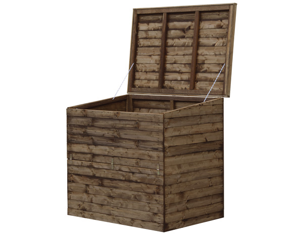 Coffre de rangement extérieur en pin 130 L. - Dim. L. 137 x l. 91 x H. 121 - Brico Dépôt