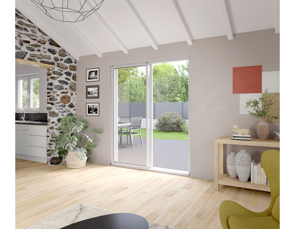 Baie aluminium coulissante standard H. 215 x l. 180 cm - Brico Dépôt