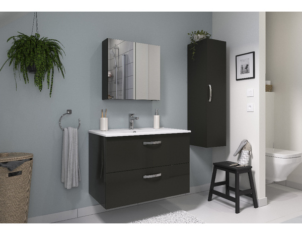 Armoire murale miroir gris "Aruna" L. 55 x H. 54 x P. 14,6 cm - Brico Dépôt