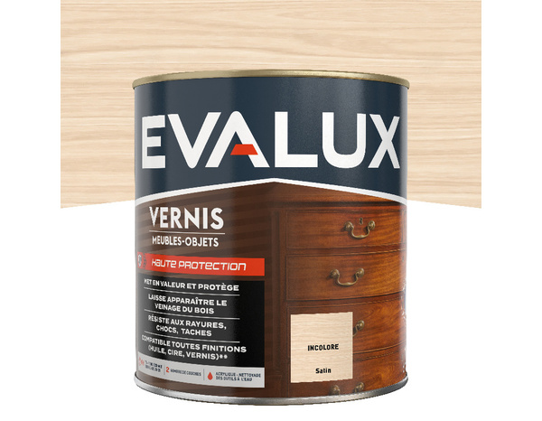 Vernis meuble incolore - 1 L satin - Evalux - Brico Dépôt