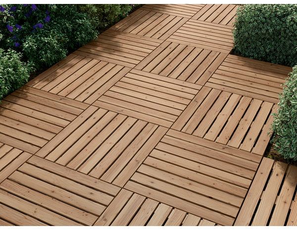 Dalle bois brun L. 80 cm x Larg. 80 cm x Ép. 30 mm - Brico Dépôt