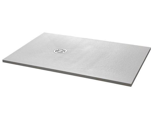 Receveur "Seychelles" aspect ardoise blanc - 80 x 120 cm - Brico Dépôt