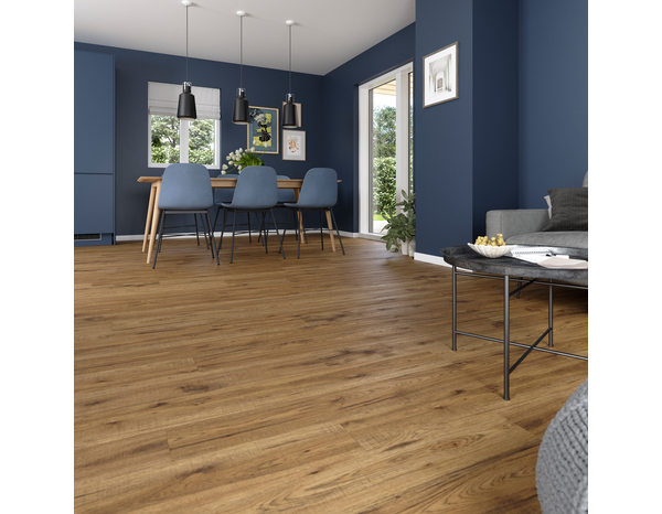 Sol stratifié à clipser aspect chêne  "Herradura" - L. 138,3 x l. 24,4 cm x Ép. 8 mm - Cooke and Lewis - Brico Dépôt