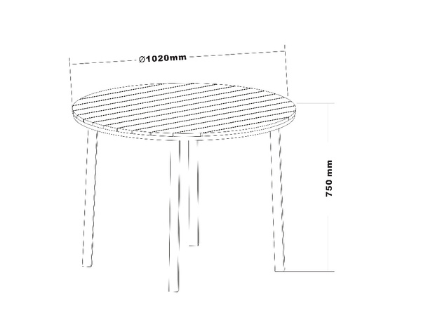 Table en aluminium et plateau contre-plaqué 102 x H. 75 cm "Polywood Azalis" - Marque BLOOMA - Brico Dépôt