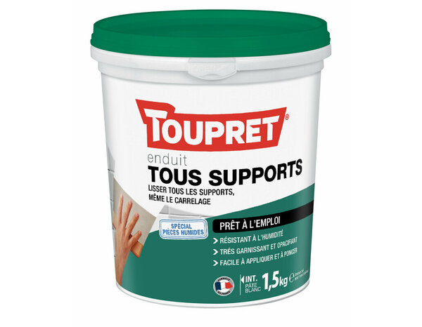 Enduit de lissage tous supports 1,5 kg - Toupret - Brico Dépôt