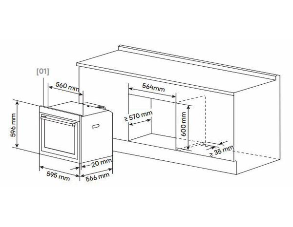 Four pyrolyse noir 72L - H. 59,5 cm x l. 59,5 cm - Cooke and Lewis - Brico Dépôt