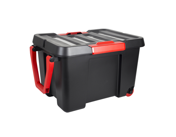 Malle de rangement noire "Stock'R" 120L avec couvercle - H. 48. x 76.7 cm  - Eda - Brico Dépôt