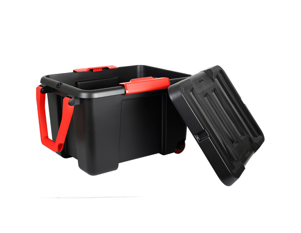 Malle de rangement noire "Stock'R" 120L avec couvercle - H. 48. x 76.7 cm  - Eda - Brico Dépôt