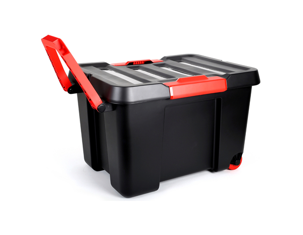 Malle de rangement noire "Stock'R" 120L avec couvercle - H. 48. x 76.7 cm  - Eda - Brico Dépôt