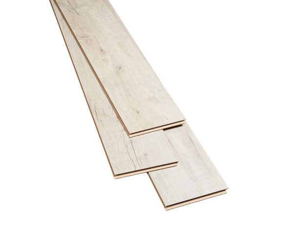 Sol stratifié à clipser aspect mat gris bois blanchis "Whatipu" L. 128,6 x l. 19,4 cm x Ép. 8 mm - Cooke and Lewis - Brico Dépôt