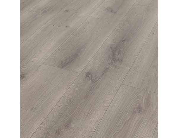 Sol stratifié à clipser aspect mat gris "Horeshoe" compatible pièces humides - L. 128,5 x l. 19,2 cm x Ép. 8 mm - Cooke and Lewis - Brico Dépôt