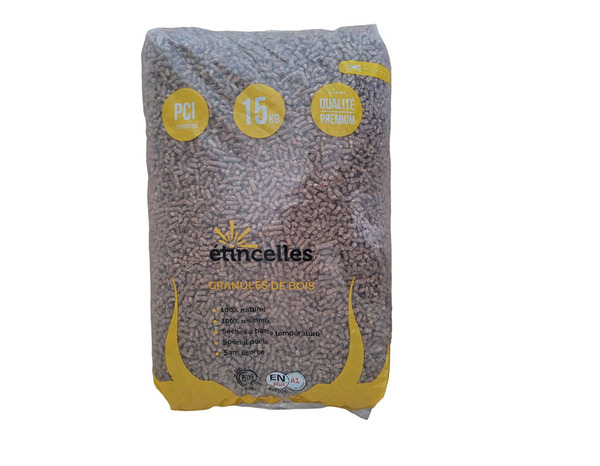 Granulés de bois DINplus pour poêle ou chaudière - Sac de 15 kg - Brico Dépôt