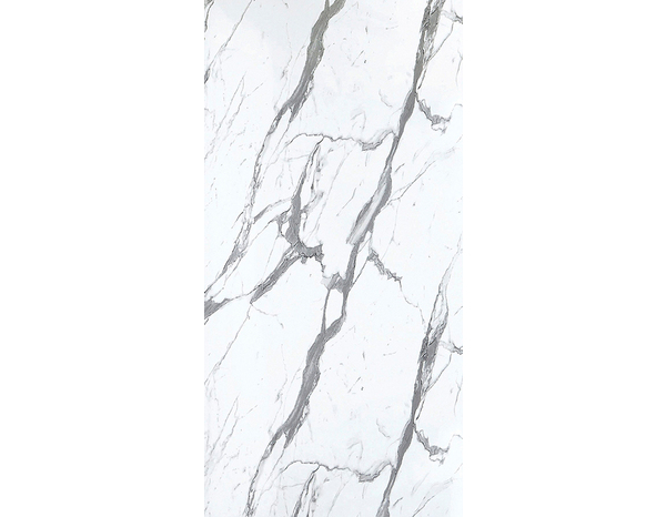 Plan de travail compact réversible marbre blanc et gris L. 3 mètres - Brico Dépôt