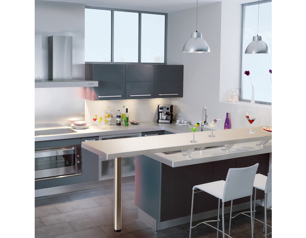 Pied Zoom rapide aluminium nickelé H. réglable de 730 à 1100 mm - Brico Dépôt