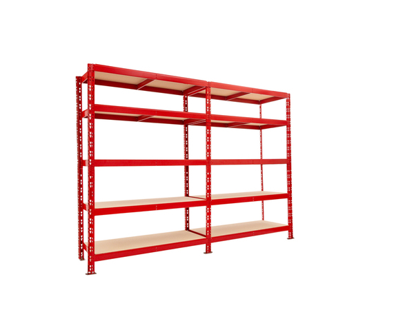 Étagère métal  10 tablettes L. 200 x H. 192 x P. 45 cm rouge - Brico Dépôt