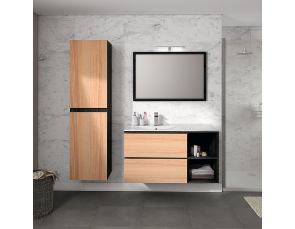 Ensemble meuble + vasque + miroir + applique LED "Hera" - Brico Dépôt