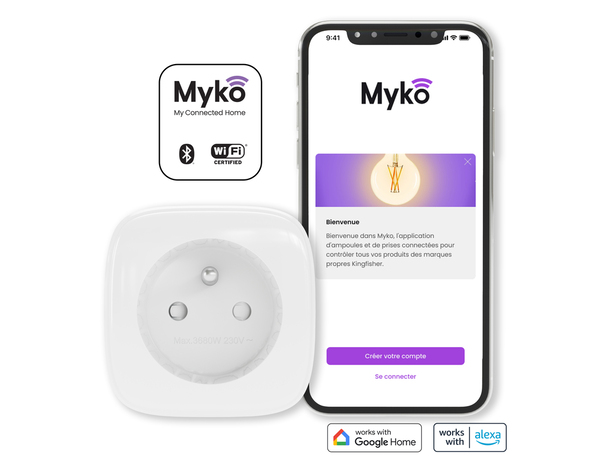 Prises connectées 16 A et 3680 W maxi - blanc - Brico Dépôt