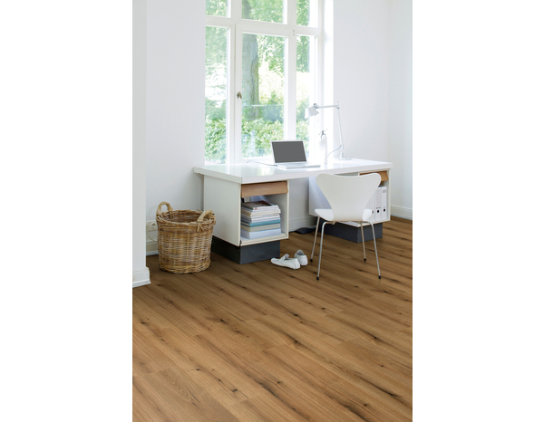 Sol stratifié à clipser marron"Sunset" AC4  L.138,3 x Larg. 19,3 cm. Ép. 8 mm. - Brico Dépôt