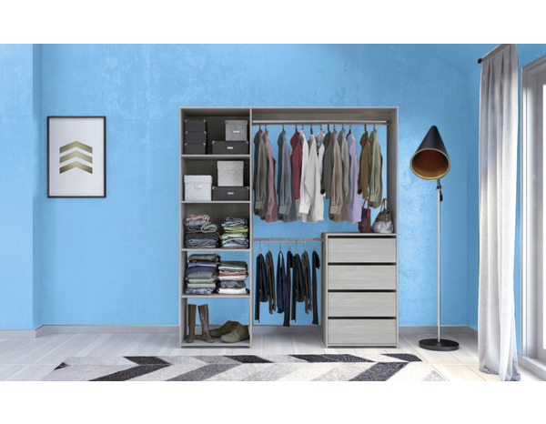 Kit dressing "Karisma" imitation chêne grisé H. 200 x L. 180 x P. 40 cm. - Brico Dépôt