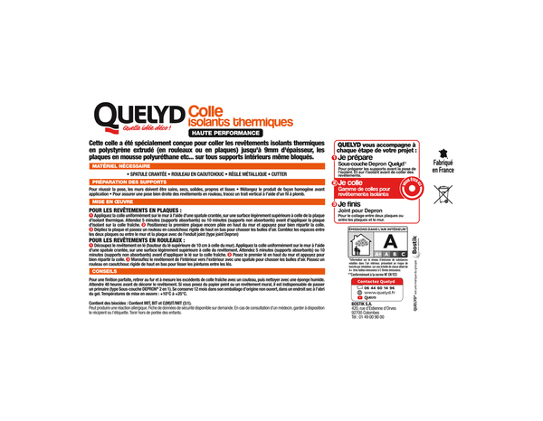 Colle pour isolants thermiques en plaques et rouleaux - 1kg - Quelyd - Brico Dépôt