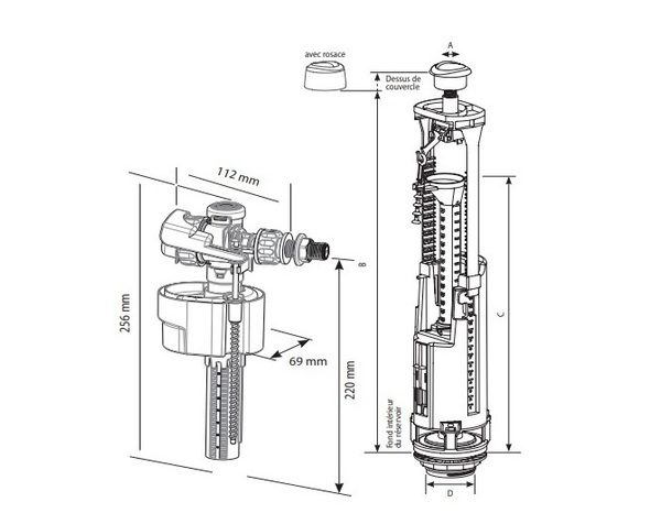Ensemble de chasse double volume "OPTIMA S/QUIETO" - Siamp - Brico Dépôt